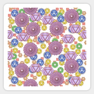 Chakra Pattern White Background Sticker